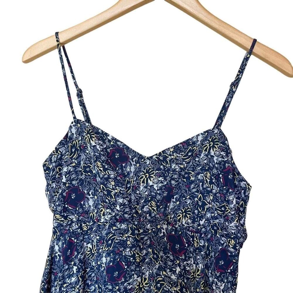 Pins and Needles Blue Floral Mini Dress Sleeveless V-Neck Size 2 - Picture 4 of 8